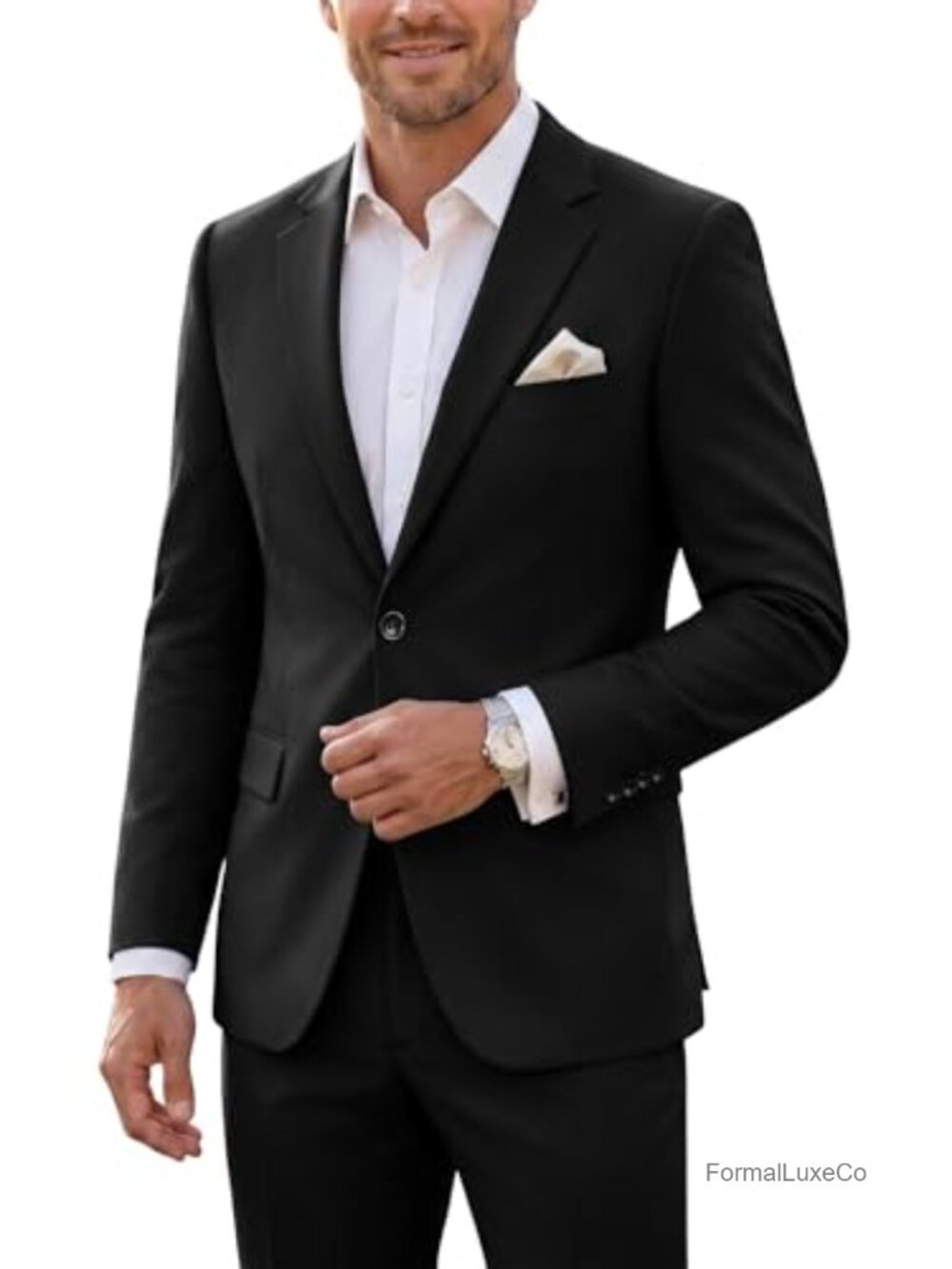 Men's 3-Piece Slim Fit Suit Set, Jacket Pants & Tie, Wedding & Prom